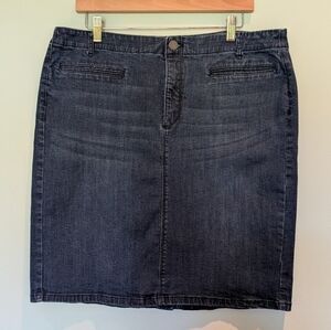 J Jill Smooth Fit Medium Wash Denim Skirt